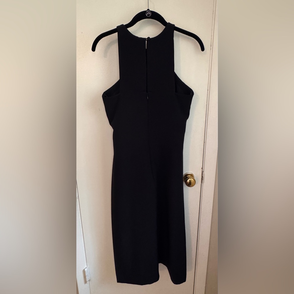 Milly Megan Dress Black Sleeveless Midi Dress Side Slit Cocktail Dress Size 6 - Picture 6 of 10